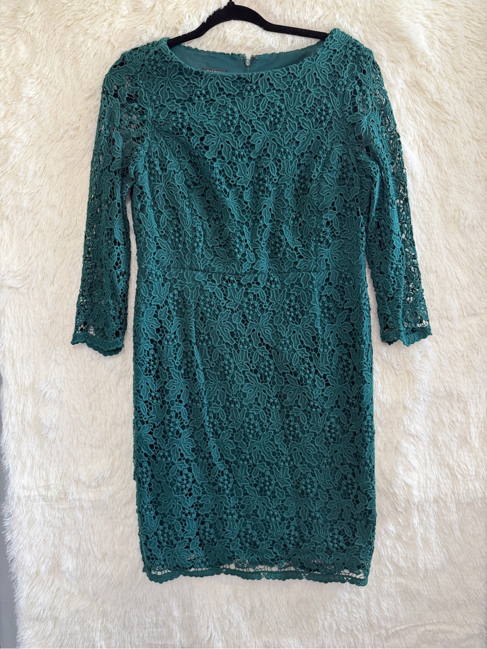 Talbots Womens Forrest Fairy Floral Crochet Dress Size 10P Green Guest Cocktail